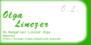 olga linczer business card